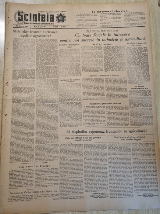 scanteia 13 aprilie 1954-art.resita,oradea,petrosani,targu mures,craiova