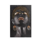 Tablou femeie africana cu accente aurii in relief 40 x 60 cm