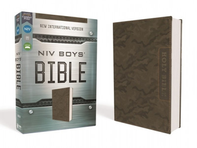 Niv, Boys&amp;#039; Bible, Leathersoft, Brown Camo, Comfort Print foto