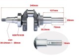 Arbore cotit Verke V60366 pentru motoare 13 CP, 25.4mm/36mm/35mm, piesa schimb agregate pompe motocultoare