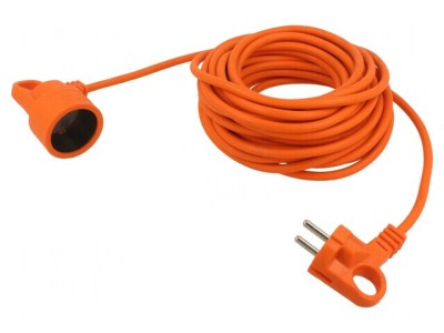 Prelungitor PVC portocaliu 10m 10A 1 priză foto