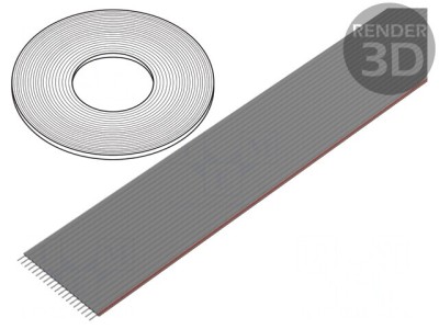 Cablu Bandă 1,27mm Cu PVC Gri 76m foto