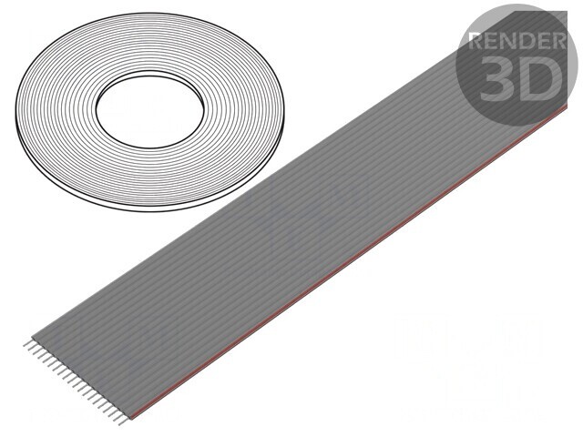 Cablu Bandă 1,27mm Cu PVC Gri 76m