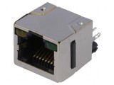 Conector RJ45 Cat 5 ecranat cu diodă LED THT drept