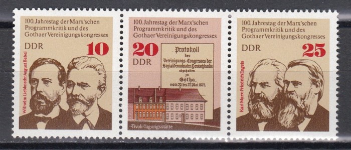 Germania RDG 1975 - 100 de ani de la Congresul Gotha, Staif, MNH