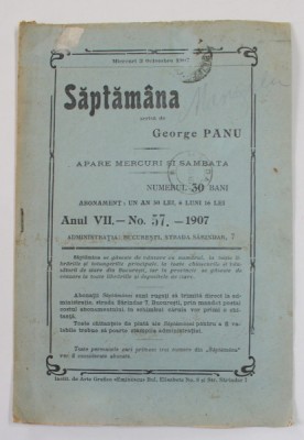 SAPTAMANA , REVISTA , ANUL VII , NR. 57 , 1907 foto