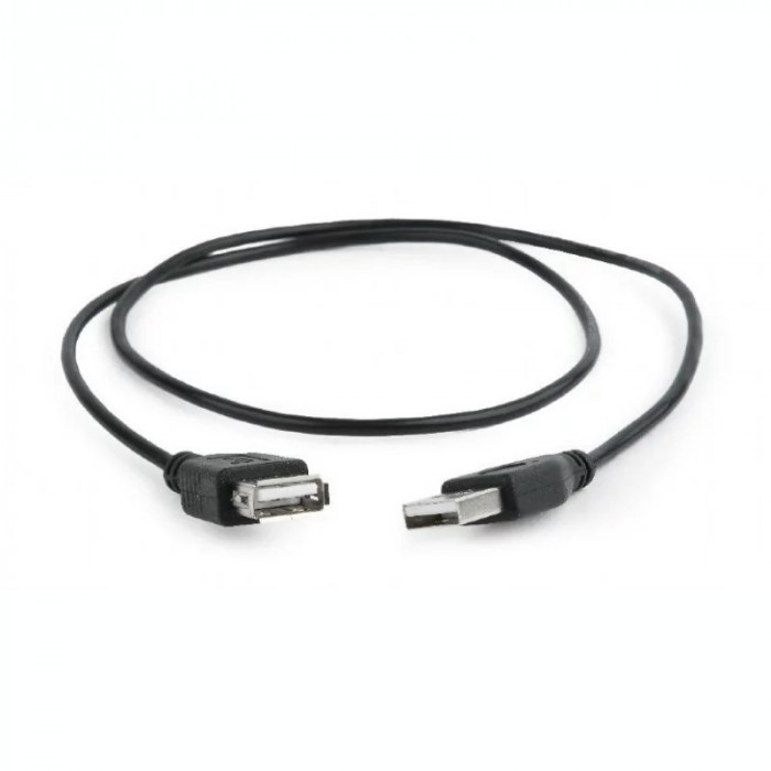 CABLU USB GEMBIRD prelungitor USB 2.0 (T) la USB 2.0 (M) 0.75m negru CC-USB2-AMAF-75CM/300-BK