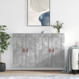 vidaXL Dulapuri de perete, 2 buc., gri beton, lemn prelucrat