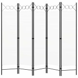 Cumpara ieftin Paravan de camera cu 5 panouri, alb, 200 x 180 cm