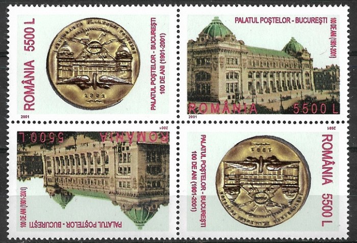 B0546 - Romania 2001 - Posta 2v.neuzat,perfecta stare,pereche tete-beche
