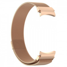 Curea milanese loop, compatibila Samsung Galaxy Watch 4 Classic, 42mm, VD Very Dream®, Quick Release, Rose Gold Joy