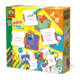 Joc educativ de invatat engleza pentru copii cu carduri si creioane colorate, 3-6 ani, SES Creative