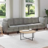 vidaXL Set de mobilier pentru living 4 pcs Gri deschis Catifea 3413729