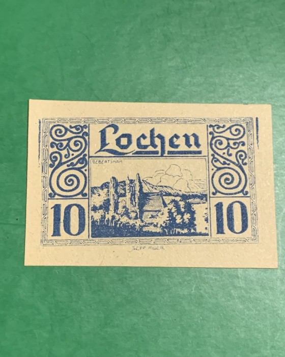 Bancnota Notgeld 10 heller 31 decembrie 1920