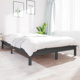 vidaXL Cadru de pat, gri, 160x200 cm, lemn masiv de pin