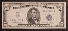 America 5 Dolari 1953 seria C8921261A Silver foto