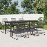 Set mobilier de gradina, 7 piese, negru, ratan PVC GartenMobel Dekor, vidaXL