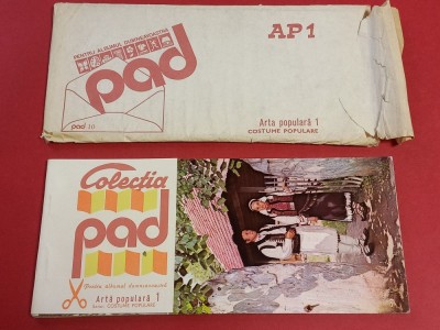 Mapa-colectia PAD-Arta Populara - COSTUME POPULARE - format carte postala (contine 10 imagini in 2 formate) foto