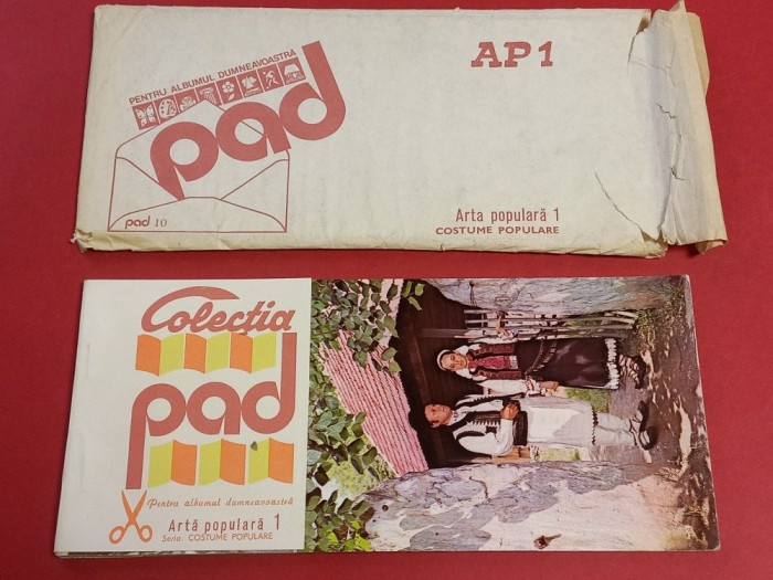 Mapa-colectia PAD-Arta Populara - COSTUME POPULARE - format carte postala (contine 10 imagini in 2 formate)