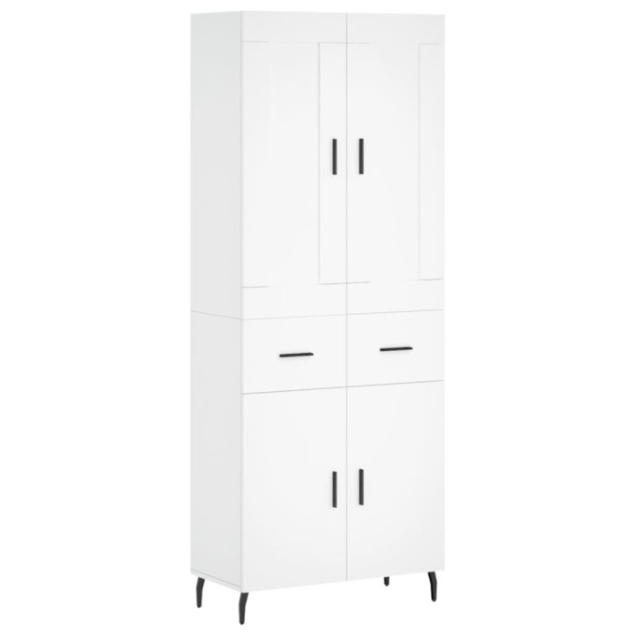 Dulap inalt, alb, 69,5x34x180 cm, lemn compozit