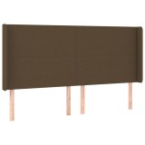 Cumpara ieftin Tablie de pat cu aripioare maro inchis 183x16x118/128 cm textil