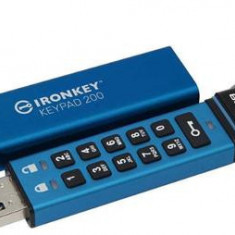 Stick USB Kingston Ironkey Keypad 200, 32GB, USB 3.2 (Albastru)