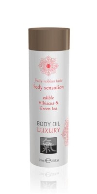Ulei De Corp Luxuriant Comestibil - Hibiscus + Ceai Verde, 75 ml foto