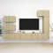 Gossi set dulapuri tv, 8 piese, stejar sonoma, lemn prelucrat