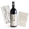 Emil Brumaru, scrisoare + desen + vin cu dedicație