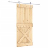 Cumpara ieftin Usa glisanta cu set feronerie, 90x210 cm, lemn masiv de pin