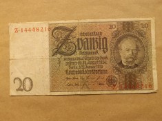 Germania 20 Reichsmark 22.01.1929. - Underprint letter X , Seria Z 14448216