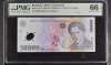Bancnota 50000 Lei 2002 PMG66 UNC - Bancnote Romanesti Gradata