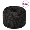 Fr&acirc;nghie de lucru, negru, 24 mm, 50 m, polipropilenă