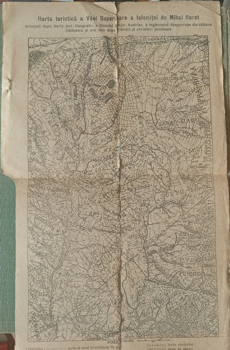 Harta turistica a Vaei Superioare a Ialomiței (Mihai Haret, 1924)