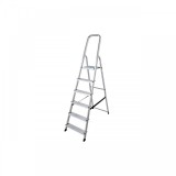 Scara dubla cu trepte pe o parte din aluminiu, Krause, Corda, 3.20m inaltime lucru, 6 trepte, pliabila