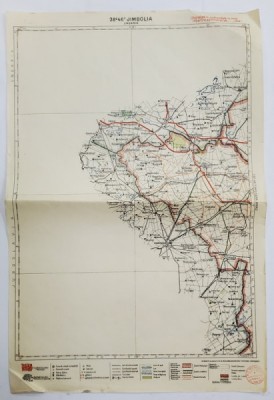 HARTA ZONEI JIMBOLIA , LITOGRAFIE DE M.D. MOLDOVEANU , 1936, POLICROMA foto
