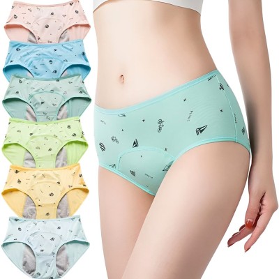 Set 6 Chiloți Menstruali pentru Adolescente, Pentru Flux Redus, 3 Straturi, Confort și Protecție Zilnică, Reutilizabili, Bumbac, Multicolori - S foto