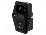 Conector alimentare AC SCHURTER soclu tată 10A 250VAC IEC 60320 6765