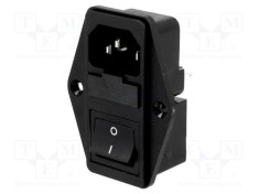 Conector alimentare AC SCHURTER soclu tată 10A 250VAC IEC 60320 6765