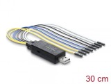 Convertor UART USB 2.0 la pin header TTL 3.3 V/TTL 5V + cablu 30cm, Delock 86093