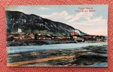 Piatra Neamt. Vedere din spre Bistrita. Stampila cu reclama la guma de sters Whatman. Prezinta 4 perforatii mici - Carte postala circulata, 1926