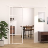 VidaXL Ușă glisantă, alb, 76x205 cm, sticlă ESG și aluminiu