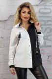 F844-211 Camasa casual cu maneci lungi si imprimeu text