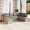 vidaXL Set de canapele pentru grădină cu pernă 9 pcs Bej Rattan poli 3348166