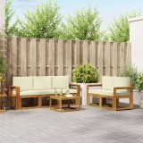 vidaXL Set de canapele de exterior cu pernă 6 pcs Natural și Crem 3366013