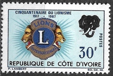 C3545 - Coasta de Fildes 1967 - Lions neuzat,perfecta stare