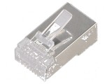 Conector RJ45 Cat 5e 8p8c pe cablu IDC, QOLTEC