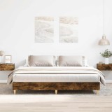 VidaXL Cadru pat fără saltea stejar fumuriu 180x200cm lemn prelucrat