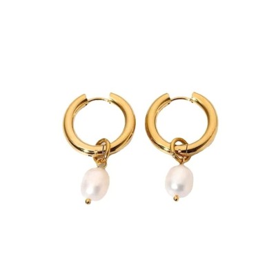 Cercei cu perle circulari foto