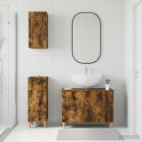 Cumpara ieftin Set de cabinet pentru baie cu 3 piese ALKMAAR Stejar fumuriu